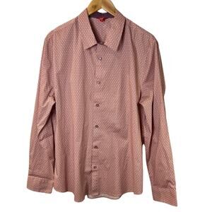 Guess Men's Pink Button Up Dress Shirt Size XL